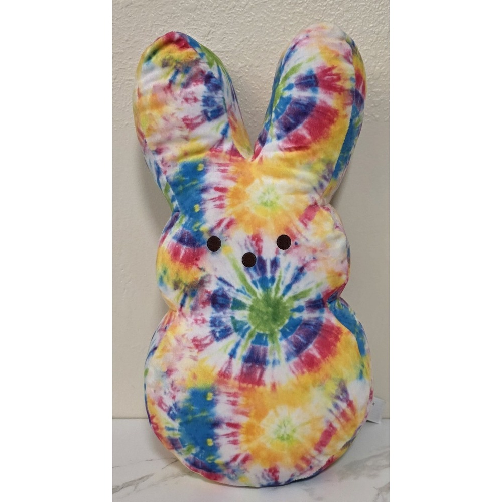 2023 Easter PEEPS 17" LARGE Bunny Plush Pillow Decór Tie Dye